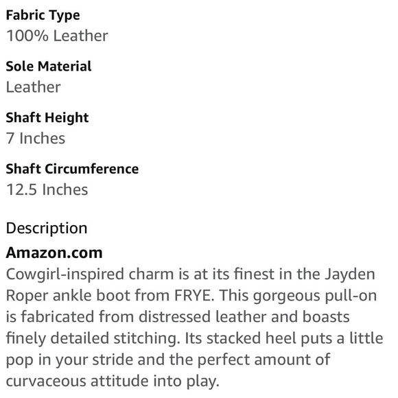 Frye Jaden Roper Western Leather Ankle Boots Size 7.5 - Picture 2 of 12